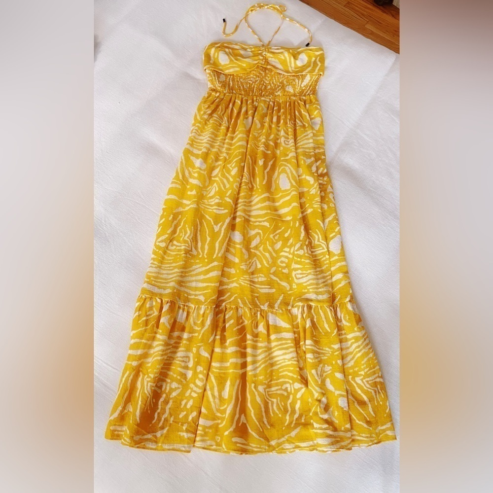 NEW Hunter Bell Lindley Maxi Dress Marigold Palms, Large